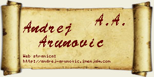 Andrej Arunović vizit kartica